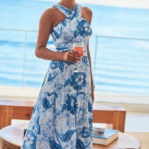 Clip Dot Halter Midi Dress